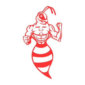 Samolepicí dekorace na vozidlo Rozzuřená vosa 004 pravá (02 - světle červená) SAMOLEPKA NA AUTO, NÁLEPKA, FÓLIE, POLEP, TUNING, VLASTNÍ TEXT, TISK, AUTOSAMOLEPKY.cz, POLEPY, OBRÁZEK, LOGO, 3D STICKERS