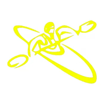 Polep vozidla SAMOLEPKA Kajakář 001 pravá (70 - Fluorescentní žlutá) NA AUTO, NÁLEPKA, FÓLIE, POLEP, TUNING, VLASTNÍ TEXT, TISK, AUTOSAMOLEPKY.cz, POLEPY, OBRÁZEK, LOGO, SAMOLEPKY