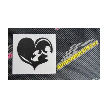 Polep vozidla SAMOLEPKA Pes 103 pravá dej pac srdce (10 - červená) NA AUTO, NÁLEPKA, FÓLIE, POLEP, TUNING, VLASTNÍ TEXT, TISK, AUTOSAMOLEPKY.cz, POLEPY, OBRÁZEK, LOGO, SAMOLEPKY