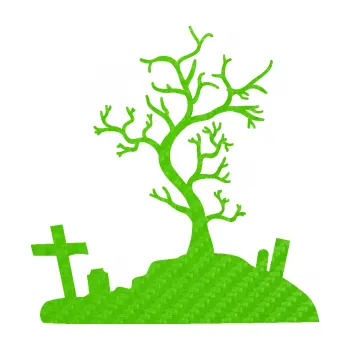 Samolepící dekorace Halloween 019 pravá hřbitov (58 - 3D karbon zelený kawasaki) SAMOLEPKA NA AUTO, NÁLEPKA, FÓLIE, POLEP, TUNING, VLASTNÍ TEXT, TISK, AUTOSAMOLEPKY.cz, POLEPY, OBRÁZEK, LOGO, 3D STICKERS