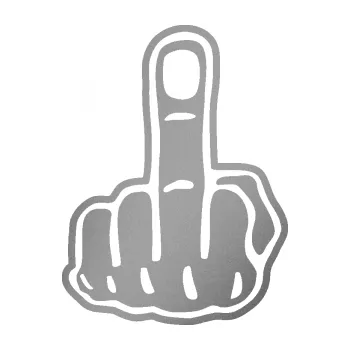 Samolepicí dekorace na vozidlo Fuck off pravá (42 - stříbrná metalíza) SAMOLEPKA NA AUTO, NÁLEPKA, FÓLIE, POLEP, TUNING, VLASTNÍ TEXT, TISK, AUTOSAMOLEPKY.cz, POLEPY, OBRÁZEK, LOGO, 3D STICKERS