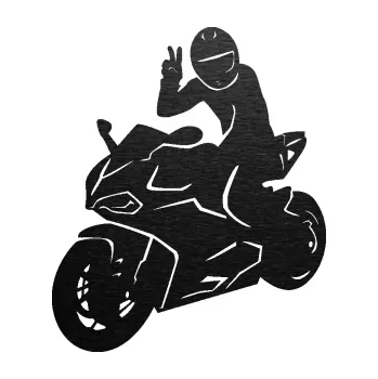 Samolepící dekorace SAMOLEPKA Motorkář 006 levá (63 - škrábaný kov černý) NA AUTO, NÁLEPKA, FÓLIE, POLEP, TUNING, VLASTNÍ TEXT, TISK, AUTOSAMOLEPKY.cz, POLEPY, OBRÁZEK, LOGO, SAMOLEPKY