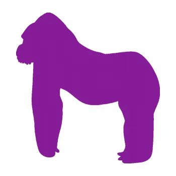 Samolepící dekorace Gorila 001 levá (14 - fialová) SAMOLEPKA NA AUTO, NÁLEPKA, FÓLIE, POLEP, TUNING, VLASTNÍ TEXT, TISK, AUTOSAMOLEPKY.cz, POLEPY, OBRÁZEK, LOGO, 3D STICKERS