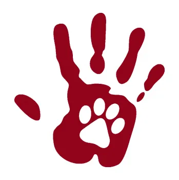 samolepka Dlaň s tlapkou pravá otisk (07 - bordó vínová) SAMOLEPKA NA AUTO, NÁLEPKA, FÓLIE, POLEP, TUNING, VLASTNÍ TEXT, TISK, AUTOSAMOLEPKY.cz, POLEPY, OBRÁZEK, LOGO, 3D STICKERS