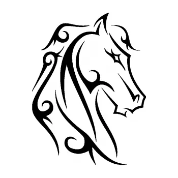 Samolepící dekorace Kůň 036 pravá (01 - černá) SAMOLEPKA NA AUTO, NÁLEPKA, FÓLIE, POLEP, TUNING, VLASTNÍ TEXT, TISK, AUTOSAMOLEPKY.cz, POLEPY, OBRÁZEK, LOGO, 3D STICKERS
