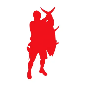 Polep vozidla SAMOLEPKA Rybář 003 pravá (10 - červená) NA AUTO, NÁLEPKA, FÓLIE, POLEP, TUNING, VLASTNÍ TEXT, TISK, AUTOSAMOLEPKY.cz, POLEPY, OBRÁZEK, LOGO, SAMOLEPKY