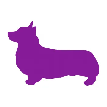 Polep vozidla SAMOLEPKA Pes 164 levá Welsh Corgi Pembroke (14 - fialová) NA AUTO, NÁLEPKA, FÓLIE, POLEP, TUNING, VLASTNÍ TEXT, TISK, AUTOSAMOLEPKY.cz, POLEPY, OBRÁZEK, LOGO, SAMOLEPKY