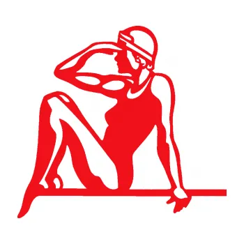 Polep vozidla SAMOLEPKA Plavkyně 001 levá (10 - červená) NA AUTO, NÁLEPKA, FÓLIE, POLEP, TUNING, VLASTNÍ TEXT, TISK, AUTOSAMOLEPKY.cz, POLEPY, OBRÁZEK, LOGO, SAMOLEPKY