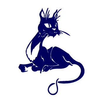 Samolepící dekorace SAMOLEPKA Kočka 015 pravá (23 - tmavě modrá) NA AUTO, NÁLEPKA, FÓLIE, POLEP, TUNING, VLASTNÍ TEXT, TISK, AUTOSAMOLEPKY.cz, POLEPY, OBRÁZEK, LOGO, SAMOLEPKY