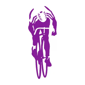 Polep vozidla SAMOLEPKA Cyklista 007 pravá (14 - fialová) NA AUTO, NÁLEPKA, FÓLIE, POLEP, TUNING, VLASTNÍ TEXT, TISK, AUTOSAMOLEPKY.cz, POLEPY, OBRÁZEK, LOGO, SAMOLEPKY