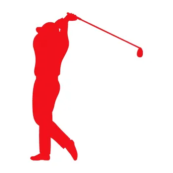 Polep vozidla SAMOLEPKA Golfista 004 levá (10 - červená) NA AUTO, NÁLEPKA, FÓLIE, POLEP, TUNING, VLASTNÍ TEXT, TISK, AUTOSAMOLEPKY.cz, POLEPY, OBRÁZEK, LOGO, SAMOLEPKY