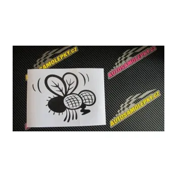 Samolepící dekorace SAMOLEPKA Moucha 002 pravá (17 - šedá) NA AUTO, NÁLEPKA, FÓLIE, POLEP, TUNING, VLASTNÍ TEXT, TISK, AUTOSAMOLEPKY.cz, POLEPY, OBRÁZEK, LOGO, SAMOLEPKY