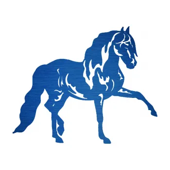 Samolepící dekorace SAMOLEPKA Kůň 039 pravá (65 - škrábaný kov modrý) NA AUTO, NÁLEPKA, FÓLIE, POLEP, TUNING, VLASTNÍ TEXT, TISK, AUTOSAMOLEPKY.cz, POLEPY, OBRÁZEK, LOGO, SAMOLEPKY