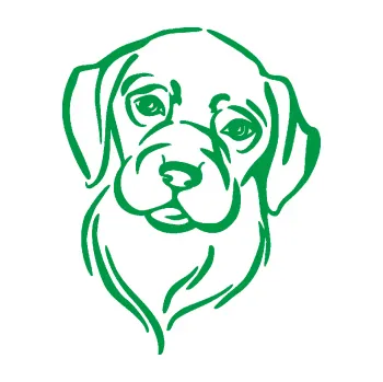 Polep vozidla Pes 130 pravá hlavička (12 - zelená) SAMOLEPKA NA AUTO, NÁLEPKA, FÓLIE, POLEP, TUNING, VLASTNÍ TEXT, TISK, AUTOSAMOLEPKY.cz, POLEPY, OBRÁZEK, LOGO, 3D STICKERS