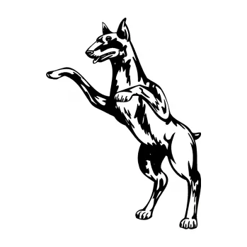 samolepka Pes 028 levá (01 - černá) SAMOLEPKA NA AUTO, NÁLEPKA, FÓLIE, POLEP, TUNING, VLASTNÍ TEXT, TISK, AUTOSAMOLEPKY.cz, POLEPY, OBRÁZEK, LOGO, 3D STICKERS