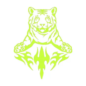 Samolepicí dekorace na vozidlo Animal flames 045 levá tygr (27 - limetová) SAMOLEPKA NA AUTO, NÁLEPKA, FÓLIE, POLEP, TUNING, VLASTNÍ TEXT, TISK, AUTOSAMOLEPKY.cz, POLEPY, OBRÁZEK, LOGO, 3D STICKERS