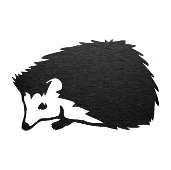 Samolepící dekorace SAMOLEPKA Ježek 002 levá (63 - škrábaný kov černý) NA AUTO, NÁLEPKA, FÓLIE, POLEP, TUNING, VLASTNÍ TEXT, TISK, AUTOSAMOLEPKY.cz, POLEPY, OBRÁZEK, LOGO, SAMOLEPKY