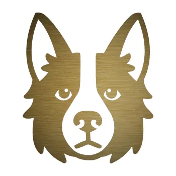 Polep vozidla Pes 068 Border kolie (64 - škrábaný kov zlatý) SAMOLEPKA NA AUTO, NÁLEPKA, FÓLIE, POLEP, TUNING, VLASTNÍ TEXT, TISK, AUTOSAMOLEPKY.cz, POLEPY, OBRÁZEK, LOGO, 3D STICKERS