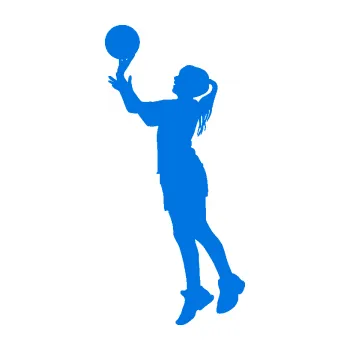 Samolepicí dekorace na vozidlo Basketbal 018 levá basketbalistka (11 - modrá oceán) SAMOLEPKA NA AUTO, NÁLEPKA, FÓLIE, POLEP, TUNING, VLASTNÍ TEXT, TISK, AUTOSAMOLEPKY.cz, POLEPY, OBRÁZEK, LOGO, 3D STICKERS