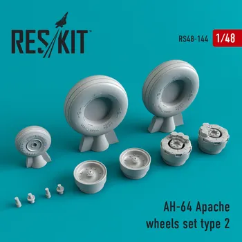 Plastikový model Reskit 1/48 AH-64 Apache Type 2 wheels set (HAS,ACAD)