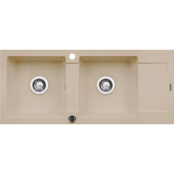 Granitový dřez Granitový dřez Pyramis MIDO (116x50) 2B 1D béžová