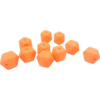 Příze Silikonový korálek hexagon 14mm Neonový oranžový (Silikonový korálek hexagon 14mm Neonový oranžový)