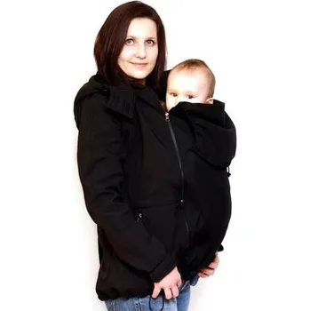 Těhotenská móda Softshellová bunda - černá (odepínací rukávy), Adelay Velikost: M