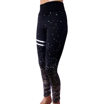 Dámské legíny Dámské leginy Luxury Barva: Černé se stříbrným potiskem, Velikost: S/M