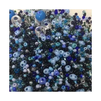 Dětské navlékací korálky Rokajl 15/0 - 33/0 tmavě modrý mix