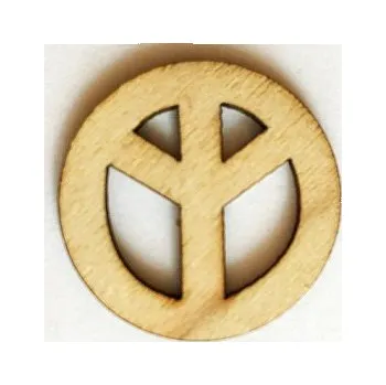 Dětské navlékací korálky Dřevěný výřez peace 30x30mm