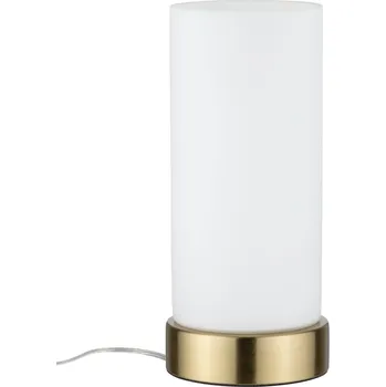 Lampička Paulmann 77055 Pinja, stolní dotyková lampa, 1x40W, mosaz, bílé stínítko, 24cm