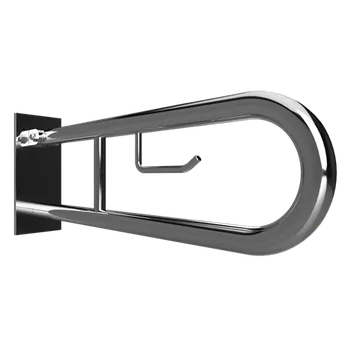 Madlo do koupelny Bemeta - HELP: Sklopný úchyt ve tvaru U 750 mm, brus, s krytkou a držákem TP 301407302