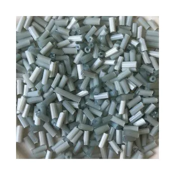 Dětské navlékací korálky Rokajl šedivá tyčinky (4 - 5 mm)