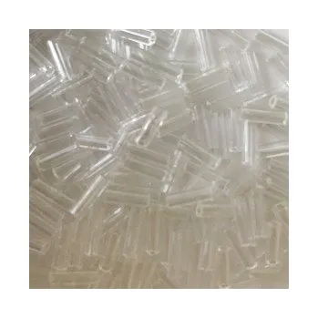 Dětské navlékací korálky Rokajl Preciosa 1. jakost - průhledné rovné tyčinky 5mm č. 082