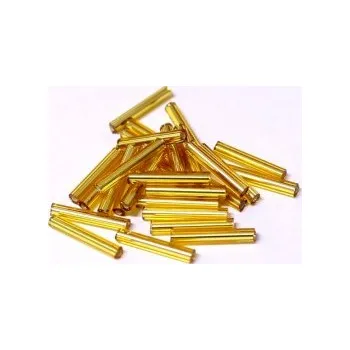 Dětské navlékací korálky Preciosa tyčinky tmavě zlaté rovné 15 mm