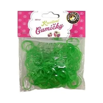 kreativní sada Gumičky na náramky Loom Bands průhledné zelené sse třpytkami