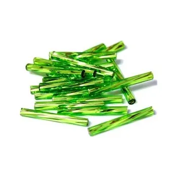 Dětské navlékací korálky Preciosa tyčinky světle zelené kroucené 20 mm