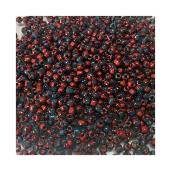 Dětské navlékací korálky Rokajl 10/0 červeno-šedé