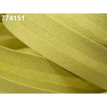 Šikmý proužek bavlněný zažehlený - šíře 14mm - různé barvy Šikmý proužek bavlněný: 774 151 Zeleno-žlutá