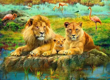 Puzzle Ravensburger Lví rodina 500 dílků