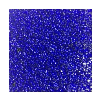 Dětské navlékací korálky Rokajl 10/0 tmavě modrá s bílým proužkem