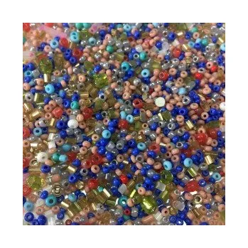 Dětské navlékací korálky Rokajl 11/0 - 8/0 pastelový mix s tyčinkami