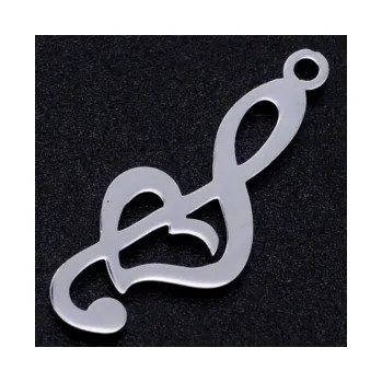 Přívěsek Přívěsek houslový klíč 25x10mm chirurgická ocel