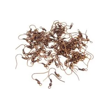 Korálek Háčky náušnicové s kuličkou staroměď 10ks HM04