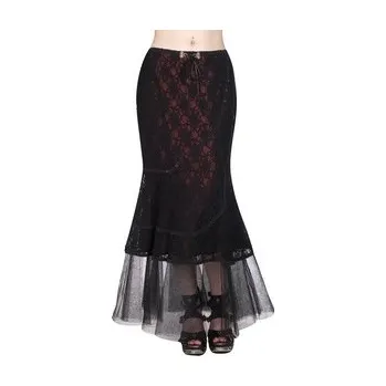 Dámská sukně Gotická sukně dámská dlouhá krajková červeno-černá