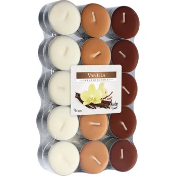 Svíčka Bispol čajová svíčka vanilka 30 ks