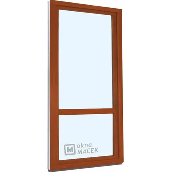 Vchodové dveře Plastové balkonové dveře - KNIPPING 70 AD, 900x2200 mm, OS, s příčkou, zlatý dub Otevírání: levé, Barva, imitace: zlatý dub/bílá (jednostranně), Provedení: jednostranná klika + madýlko + PVC rám + příslušenství a montážní materiál zdarma