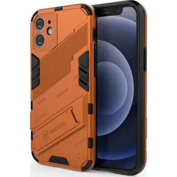Pouzdro na mobilní telefon Odolný ochranný kryt se stojánkem pro iPhone 12 mini - oranžový