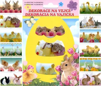 Velikonoční dekorace Anděl Smršťovací dekorace na vejce živá zvířátka 12 ks