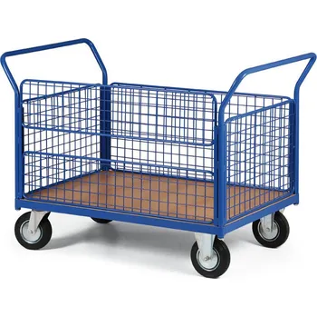 Plošinový vozík s děleným pletivem, 1000x700 mm, nosnost 200 kg